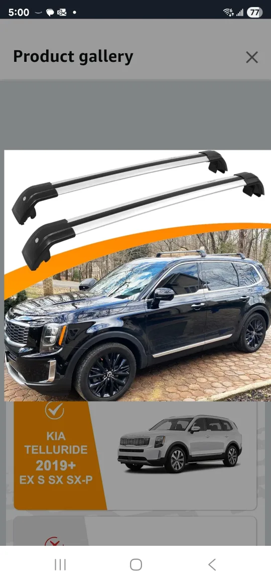 Kia Telluride Roof Rack Cross Bars - Anti-Theft Design image indicator(4)