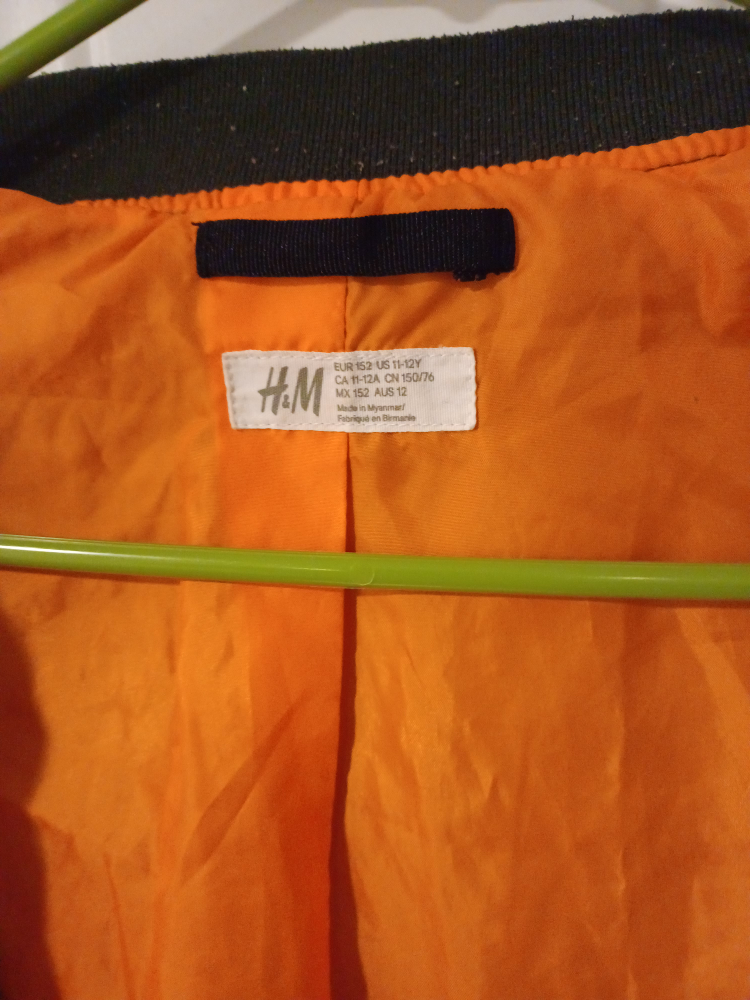 H&M Olive Green Bomber Jacket, Size 9-10Y - photo 4