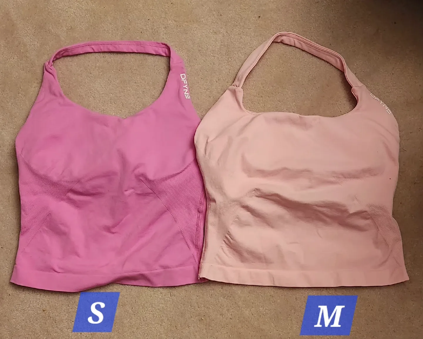 DFYNE Pink & Peach Workout Tops (S & M)