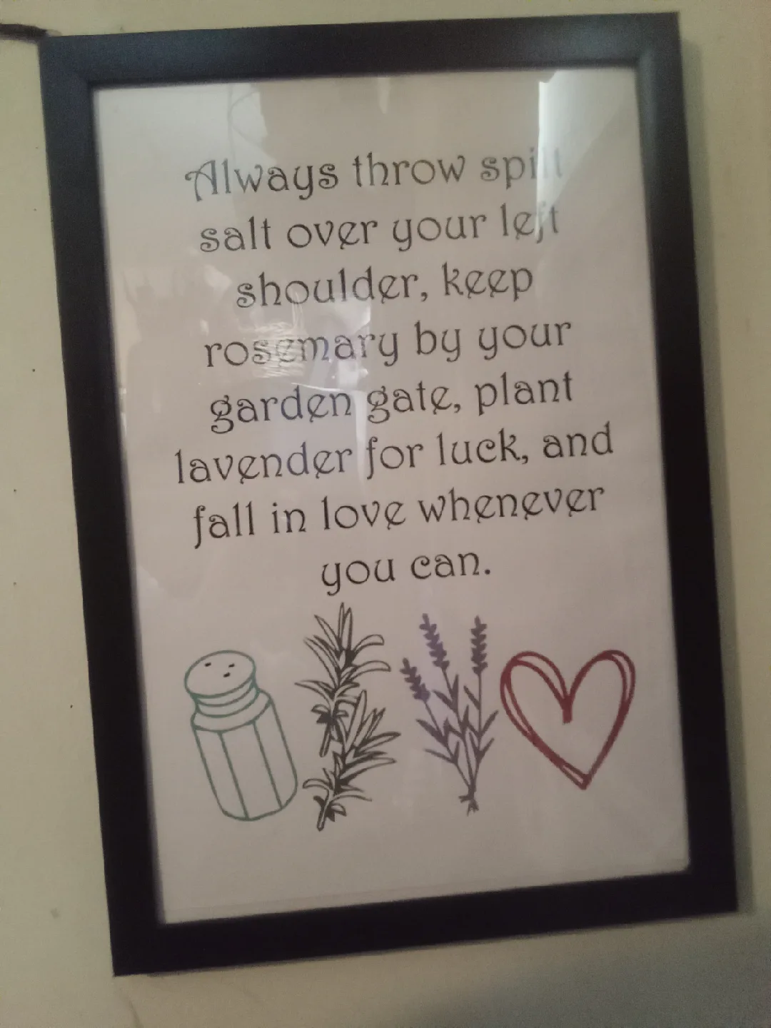 Framed 'Throw Spilt Salt' Print thumbnail