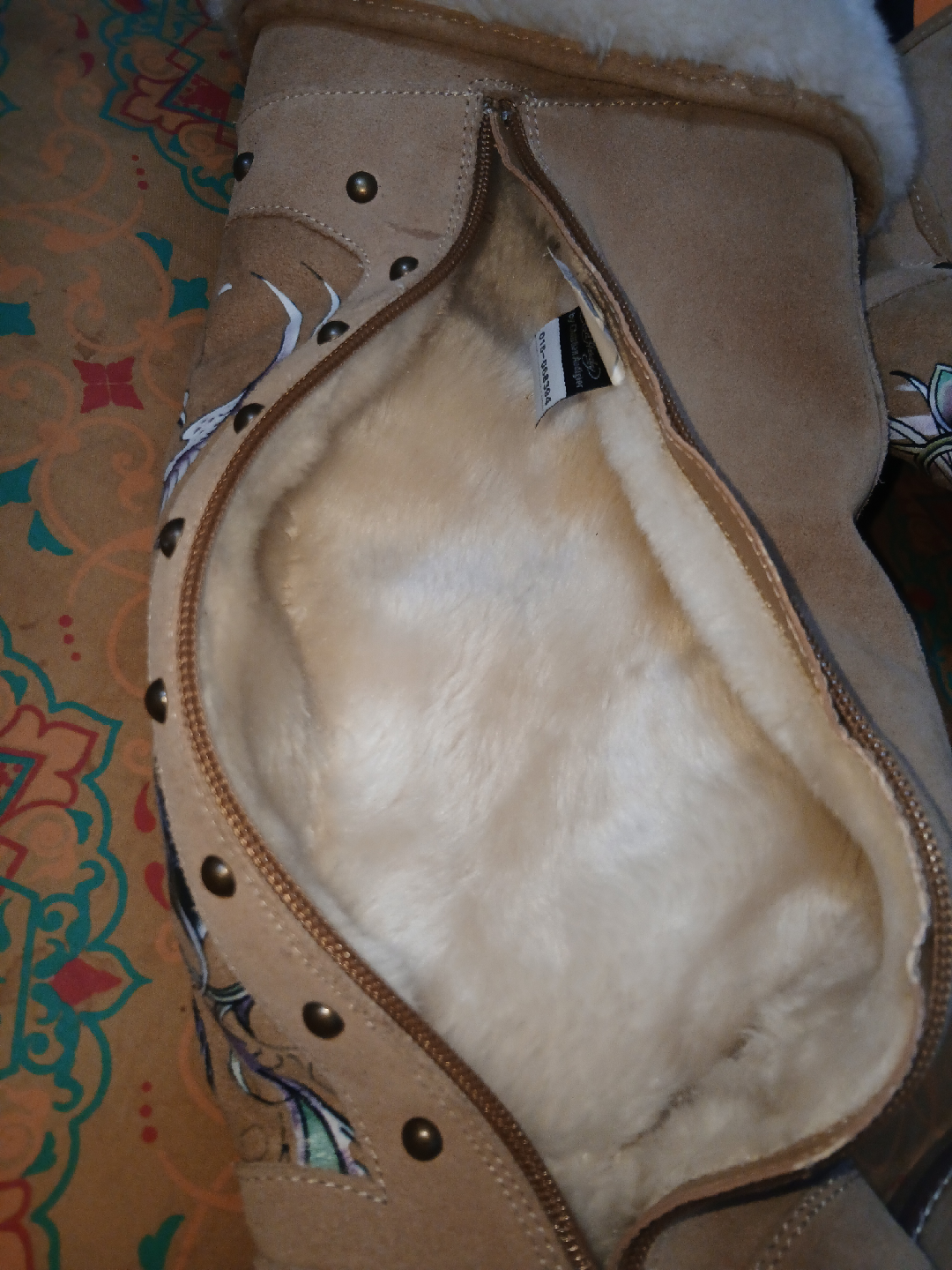Ed Hardy Beige Suede Boots with Skull Design - photo 5