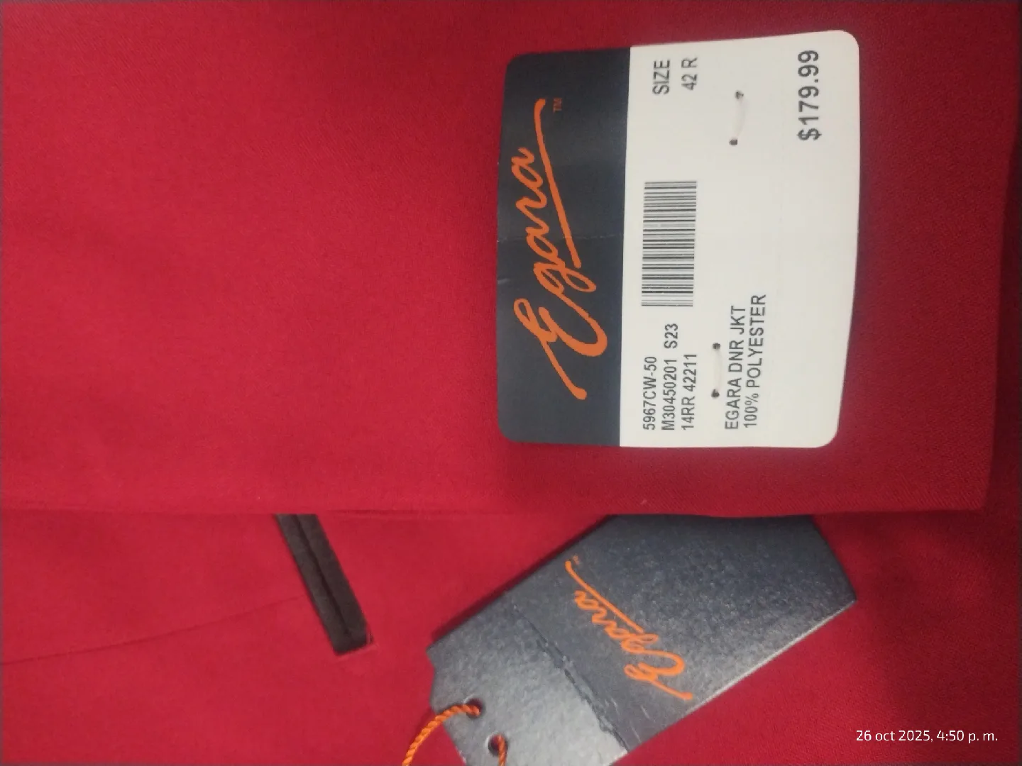 Egara Slim Fit Red Tuxedo Jacket image indicator(9)