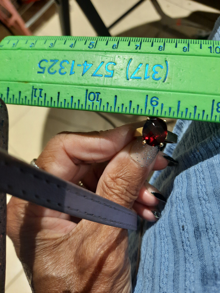 Genuine solid 10k yellow gold HUGE GARNET Ring - photo 3