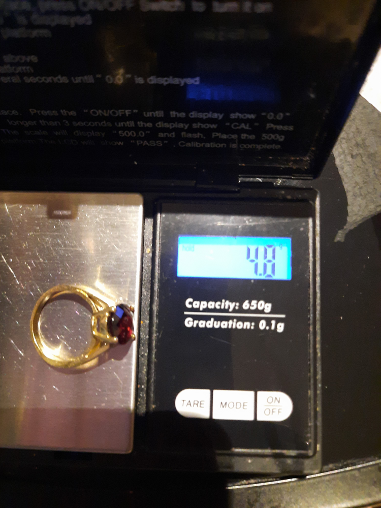 Genuine solid 10k yellow gold HUGE GARNET Ring - photo 4