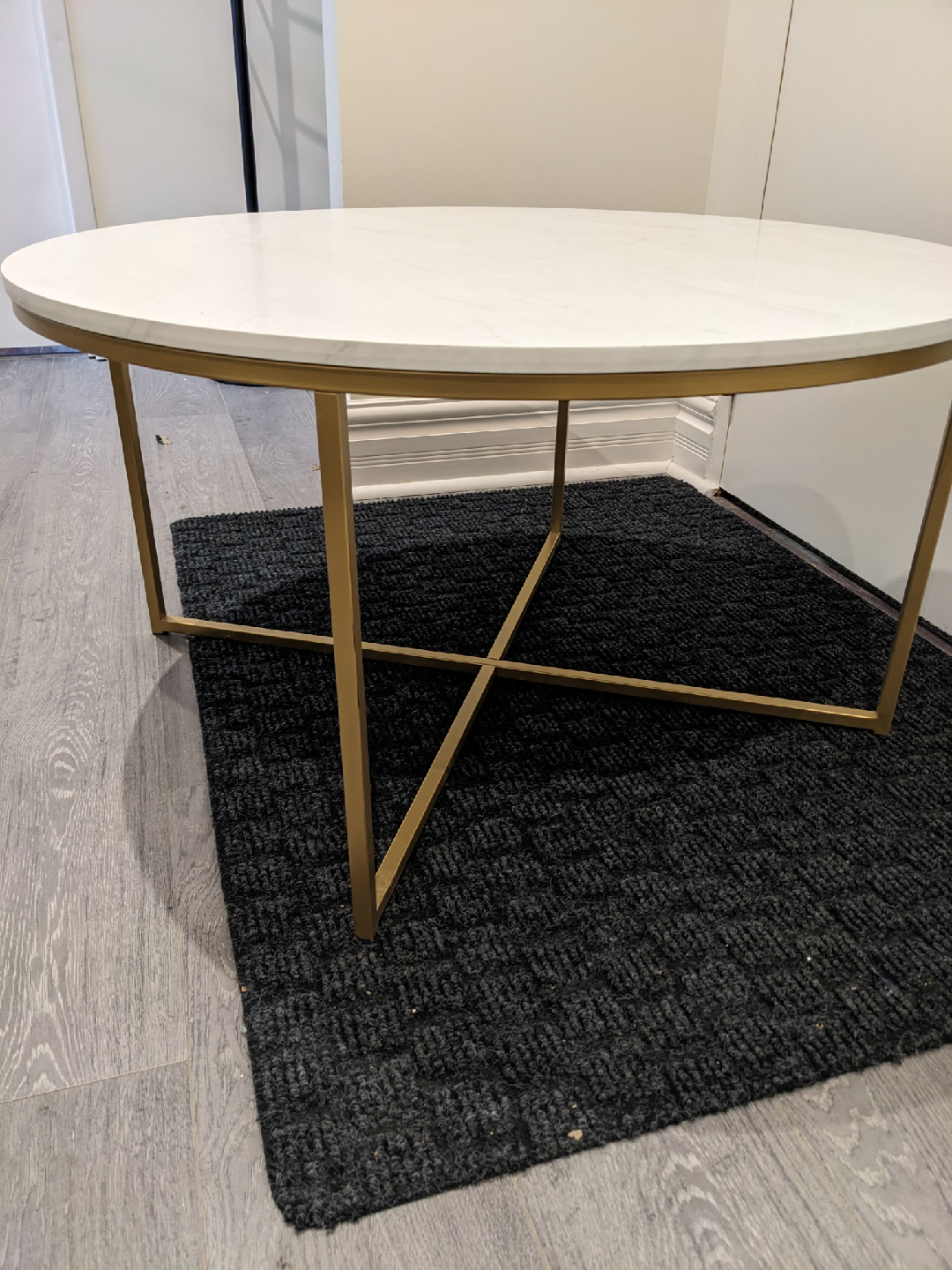 Round Faux Marble Top Coffee Table - photo 2