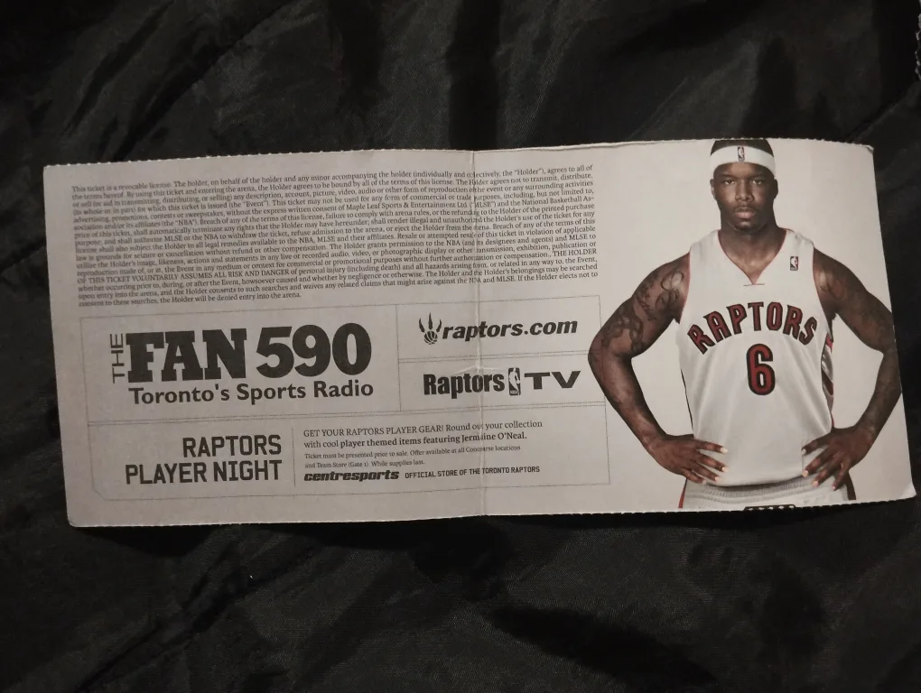 Raptors vs Lakers Ticket from 2008-2009 image indicator(2)