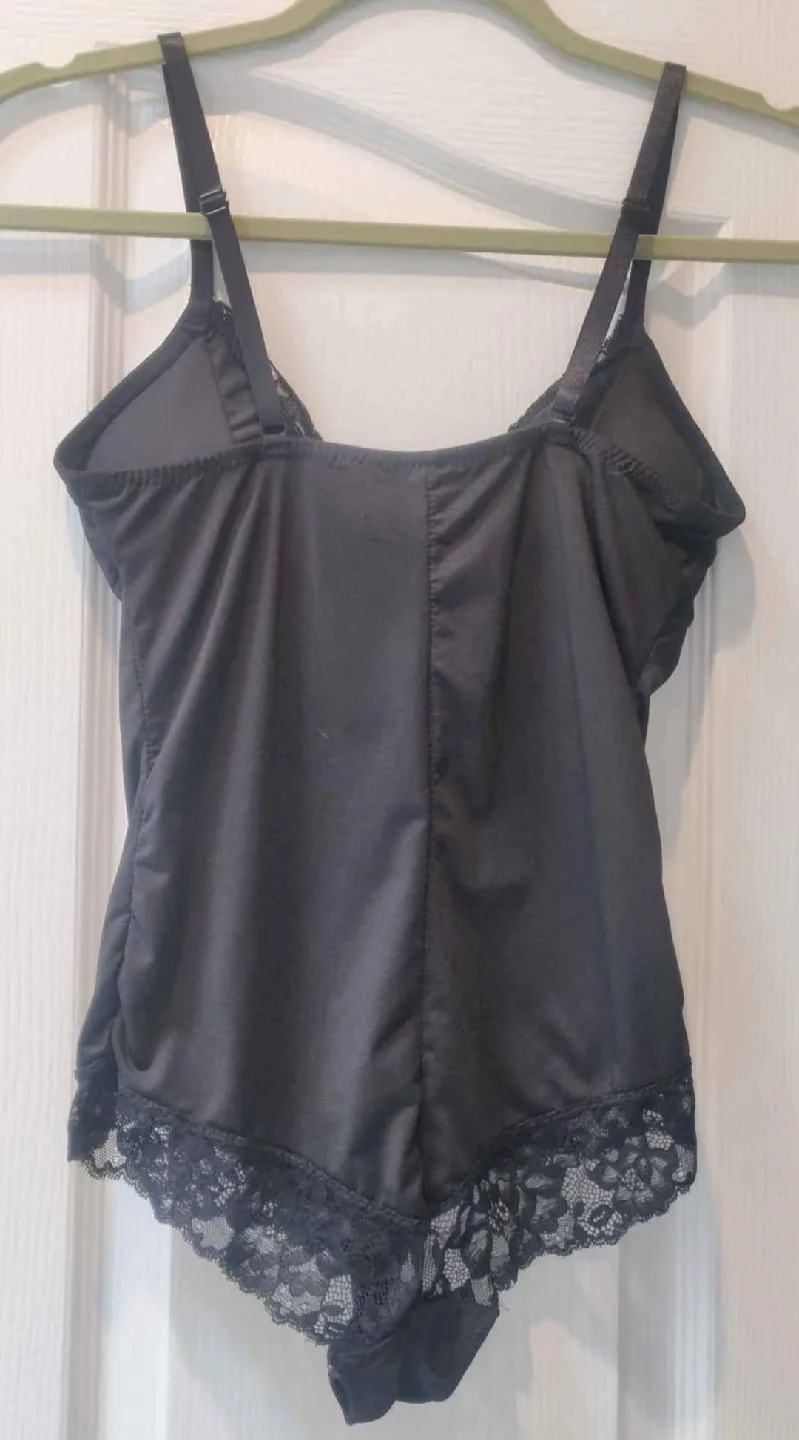 Black Lace Trim Bodysuit image indicator(2)