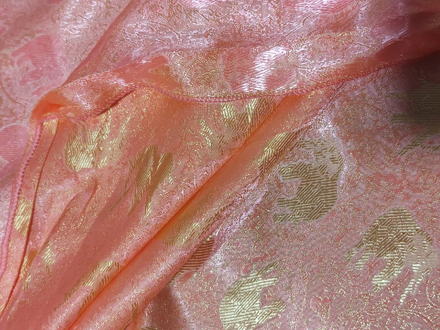 Peach/Gold Elephant Print Throw Blanket image indicator(8)