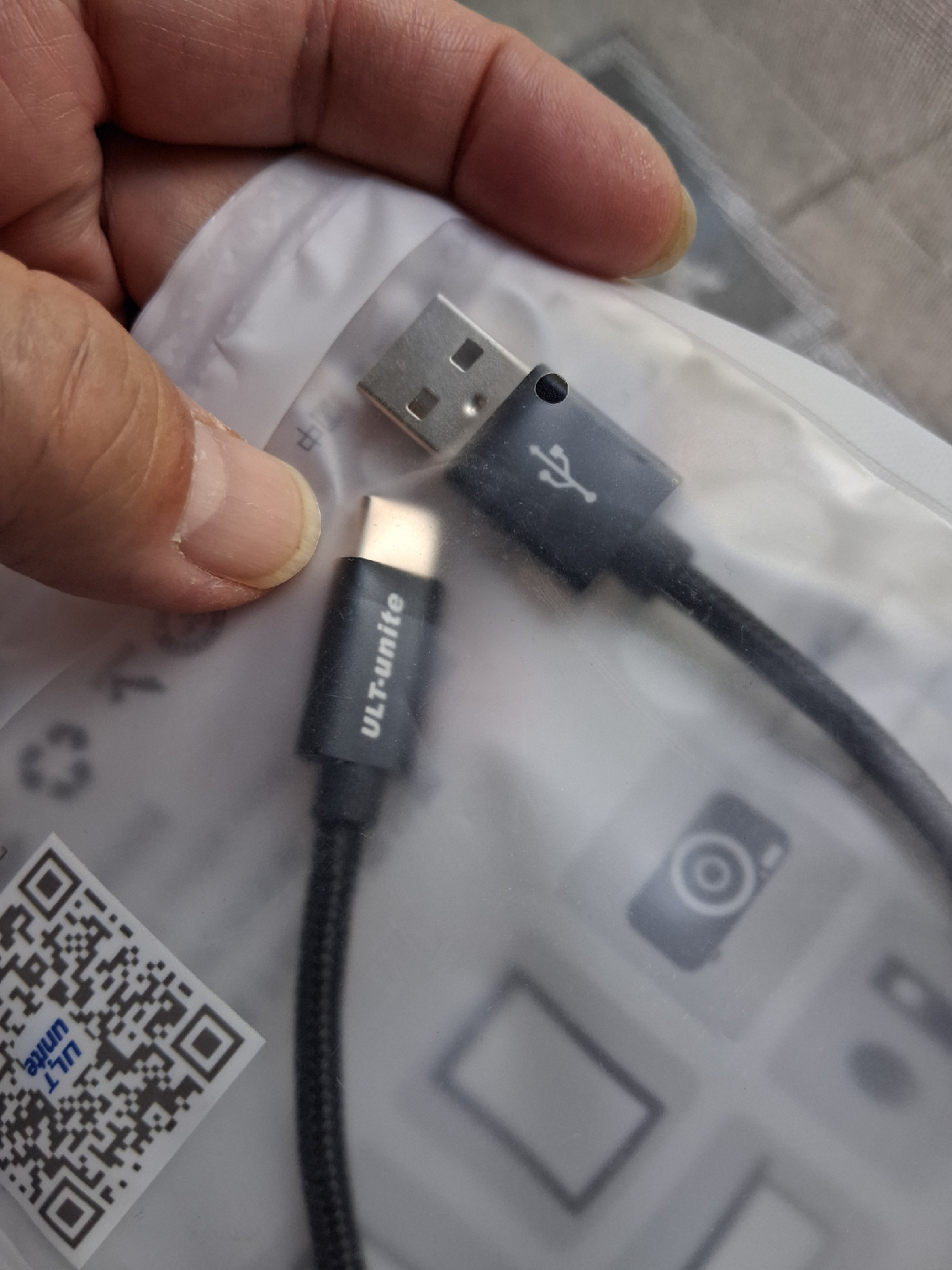 USB A USB C Cable Fast Charging Data Transfer, 0.25m Long