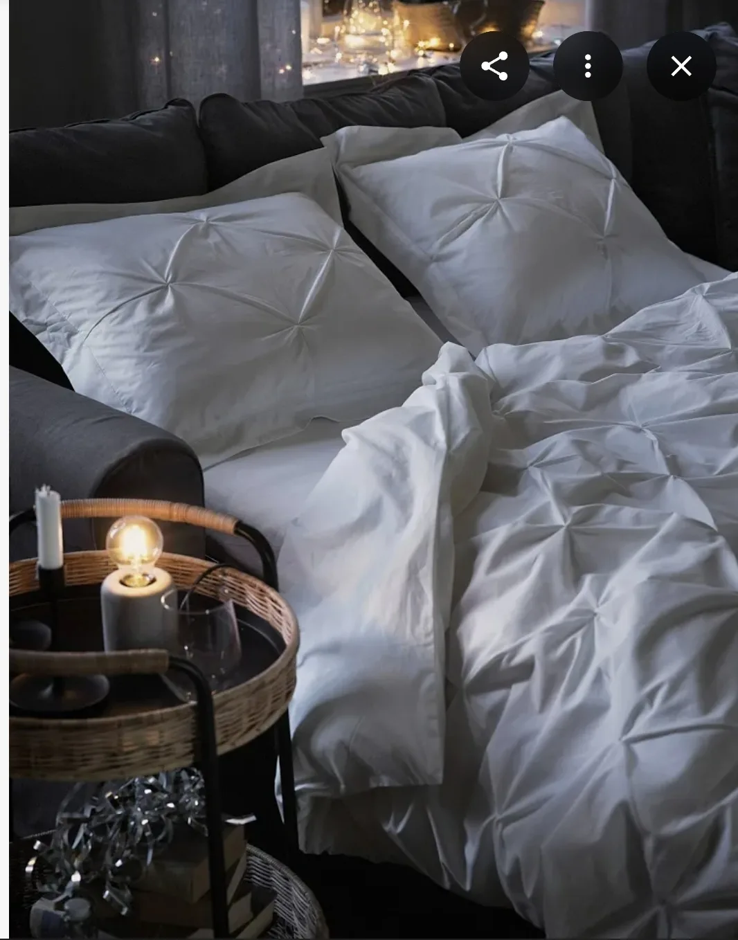 White Full/Queen Duvet cover with 2 shams only thumbnail