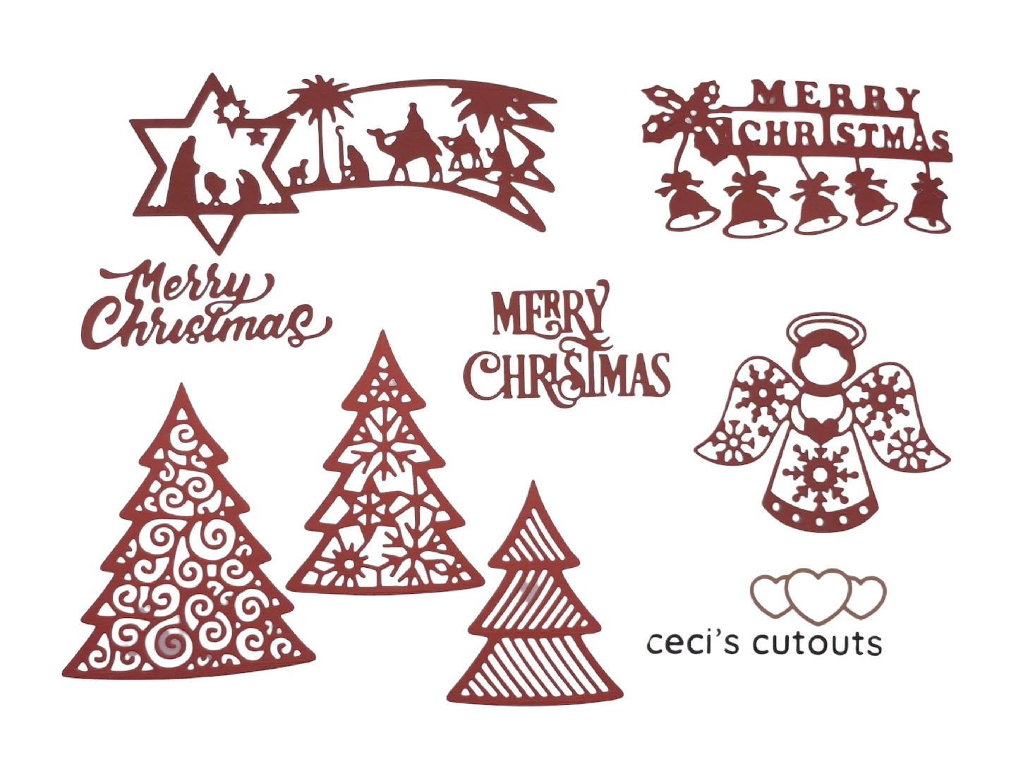 Christmas Paper Cutouts, Scrapbooking Embellishments
