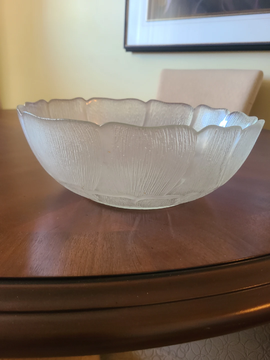 Frosted Glass Serving Bowl