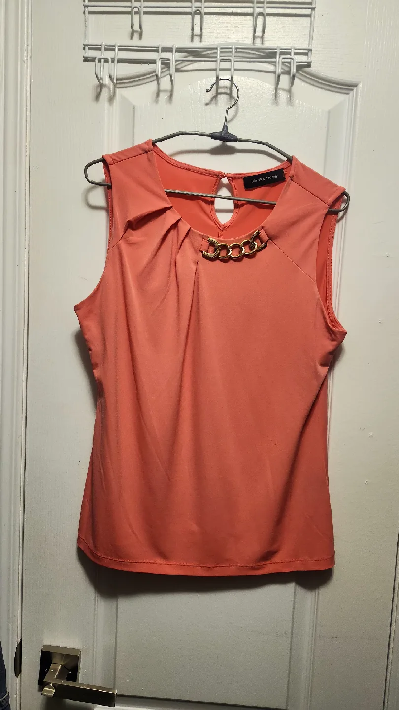 Ivanka Trump Coral Sleeveless Blouse - Size M image indicator(4)
