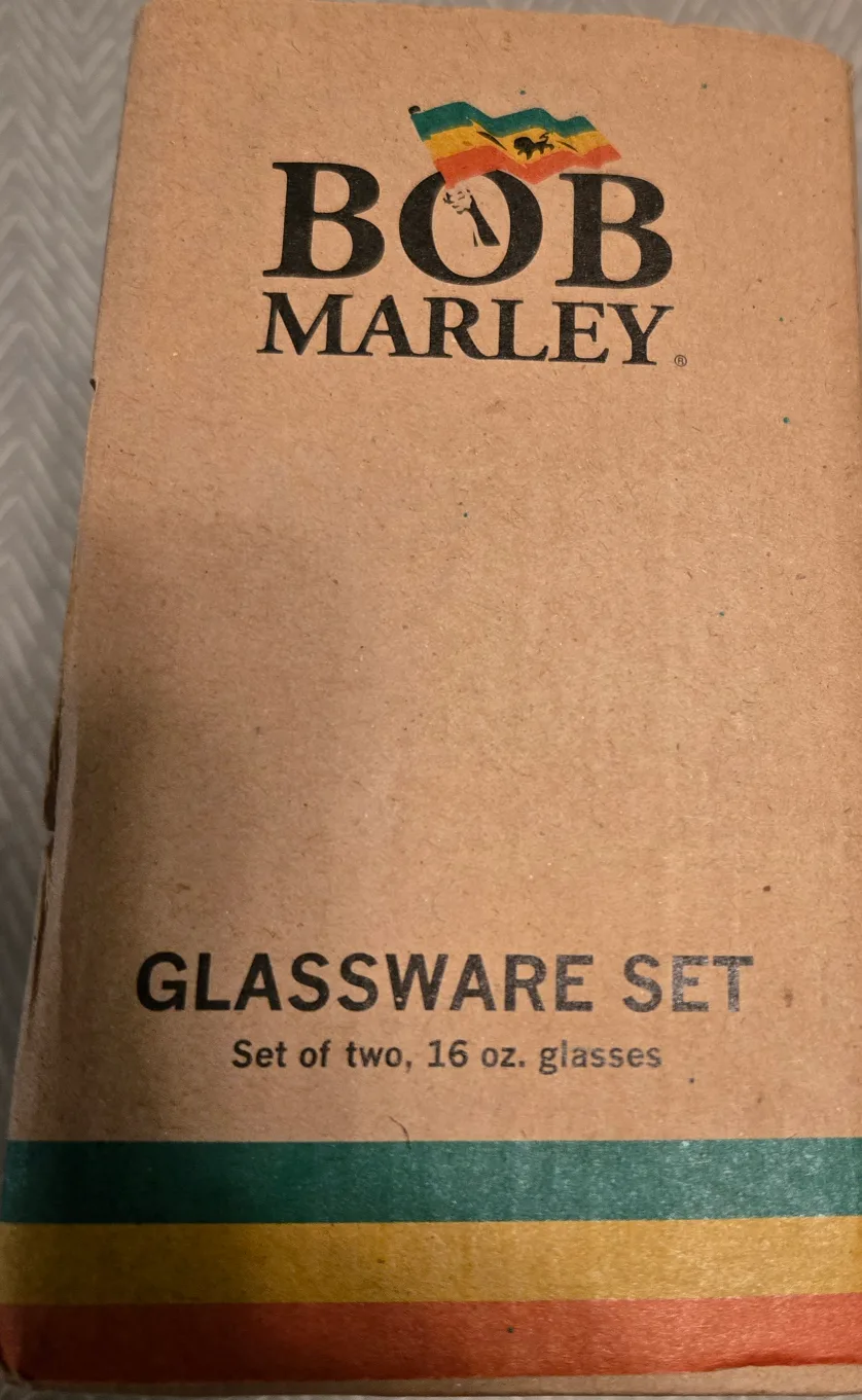 Bob Marley Glassware Set - Set of Two 16 oz Glasses image indicator(4)