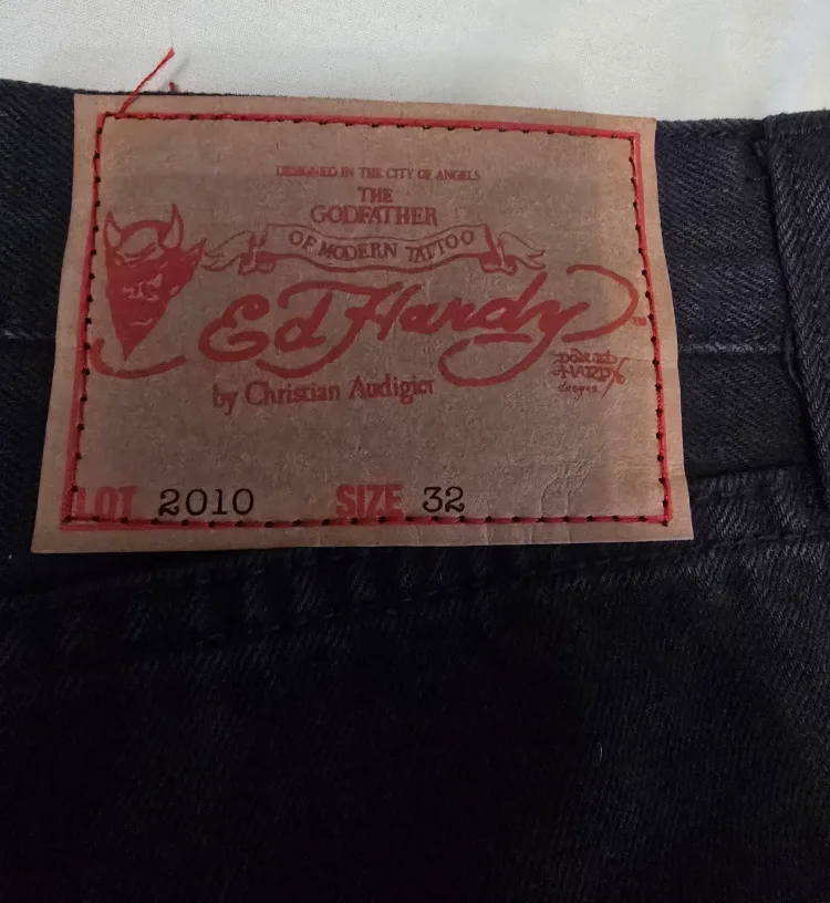 Ed Hardy Black Jeans Size 32 33 image indicator(3)