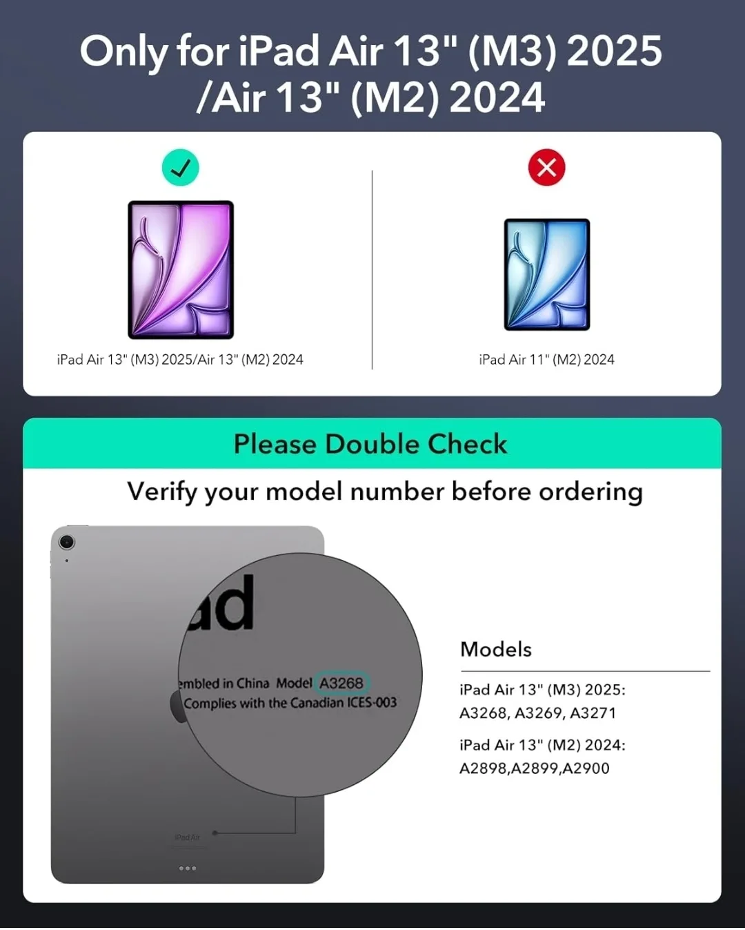 ESR iPad Air 13 Inch Case with Keyboard,  Blue image indicator(2)