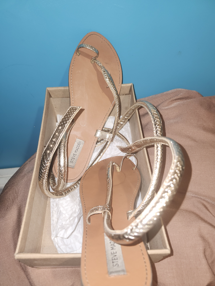 Steve Madden Scales Gold Snake Glitter Sandals - Size 11
