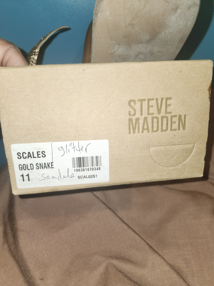 Steve Madden Scales Gold Snake Glitter Sandals - Size 11 - photo 2