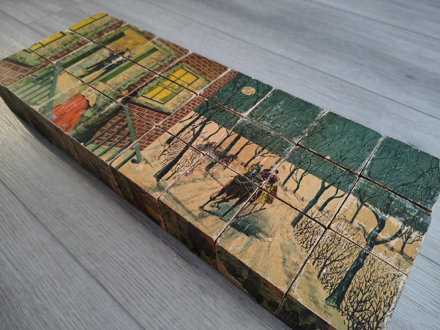 Very Nice, Very Vintage Wooden Puzzle Picture Blocks. - photo 5