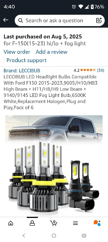 LECCIBUB LED Headlight Bulbs - Ford F150 Compatible image indicator(8)