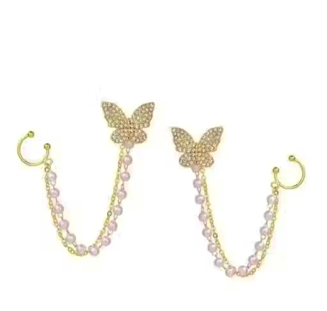 Butterfly Dangle Ear Cuff Earrings image indicator(3)