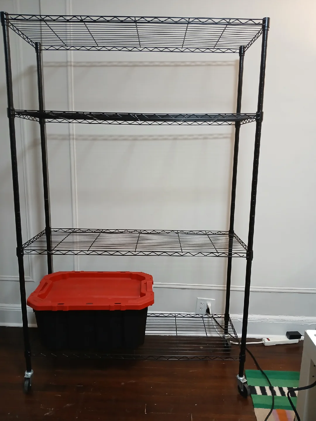 Black Wire Shelving Unit - 4 Shelves