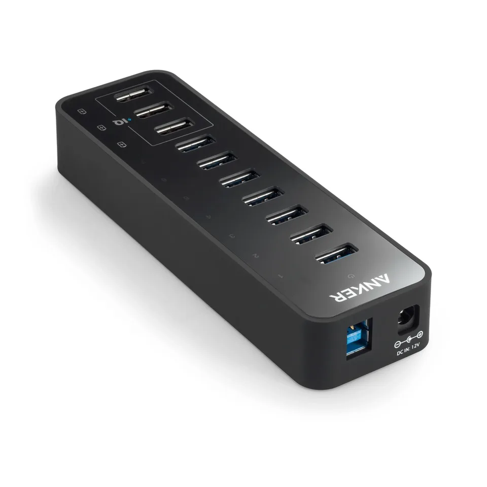 Anker USB Hub, USB 3.0 Hub, 10 Port 60W Data Hub image indicator(5)