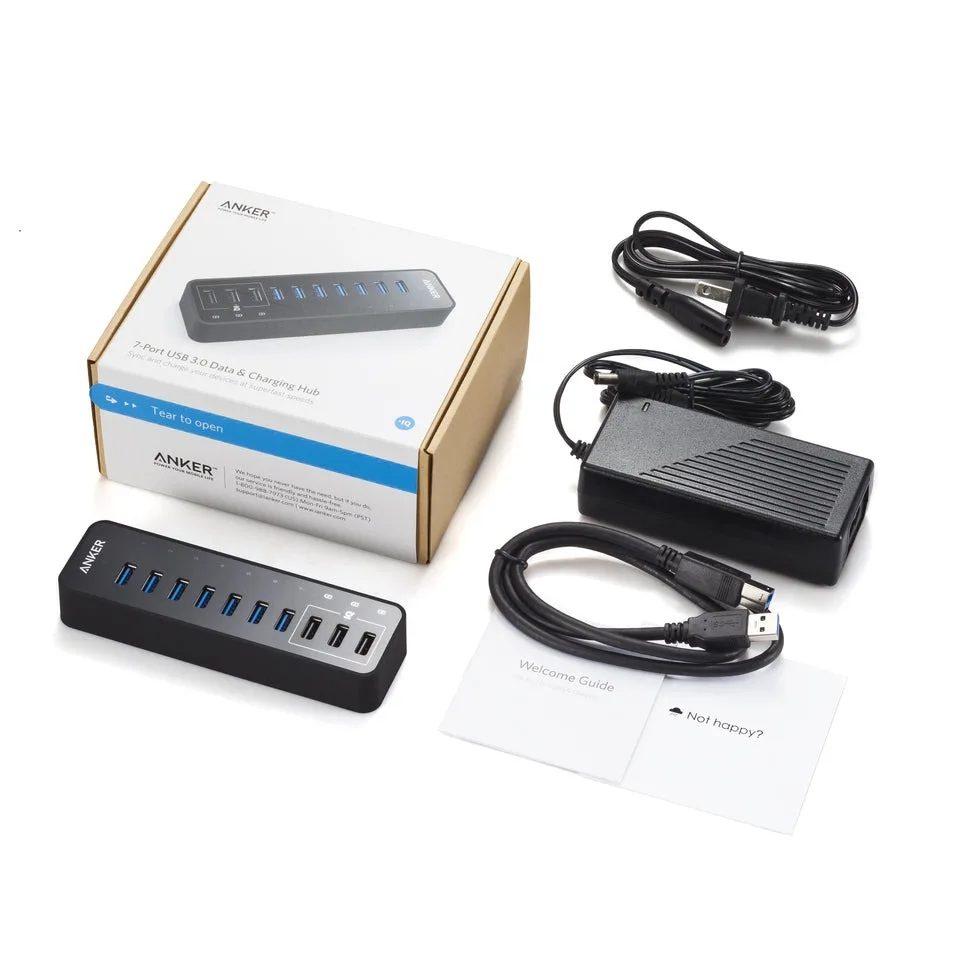 Anker USB Hub, USB 3.0 Hub, 10 Port 60W Data Hub image indicator(6)