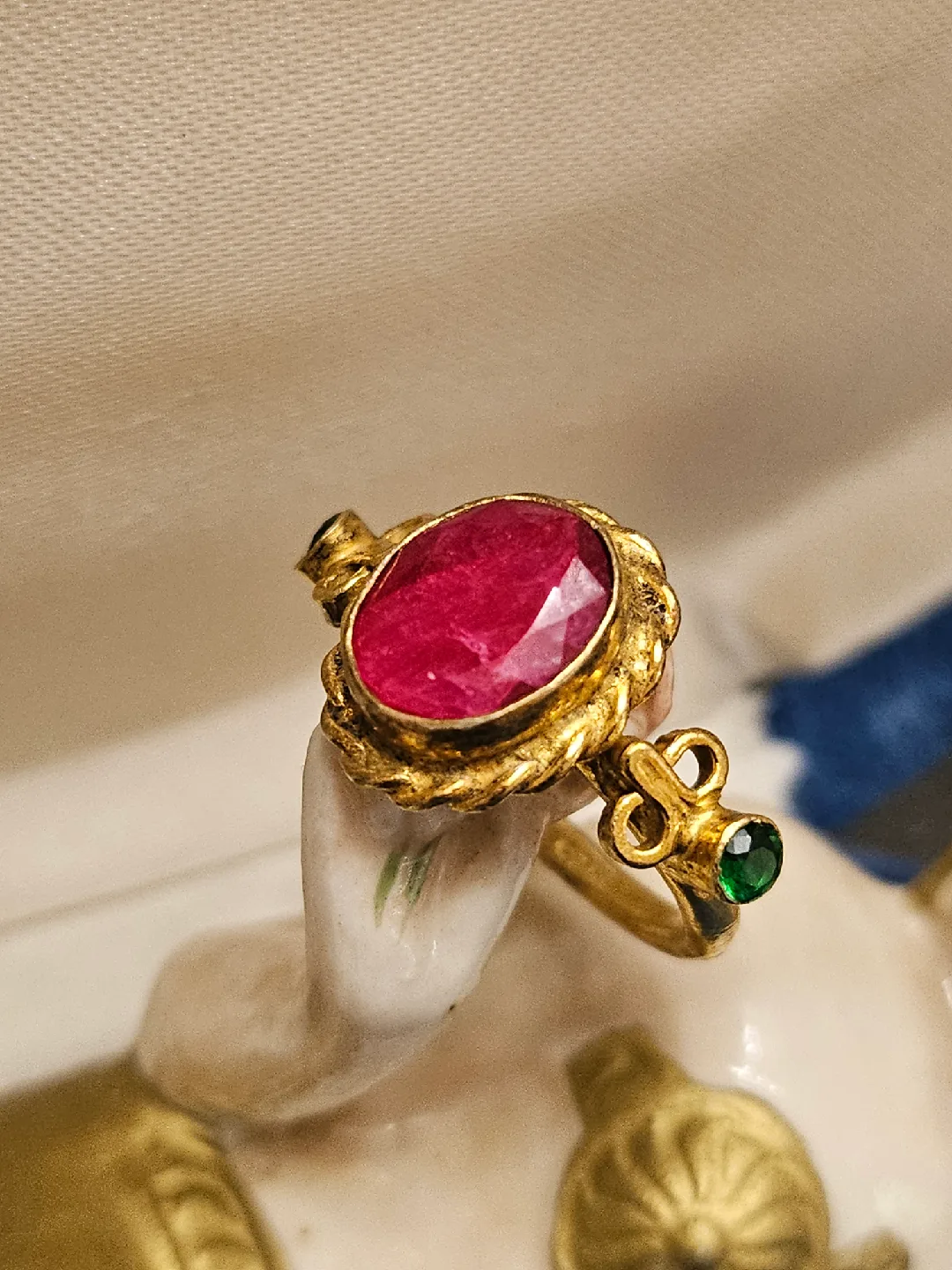 Vintage Gold filled Ring with Ruby thumbnail