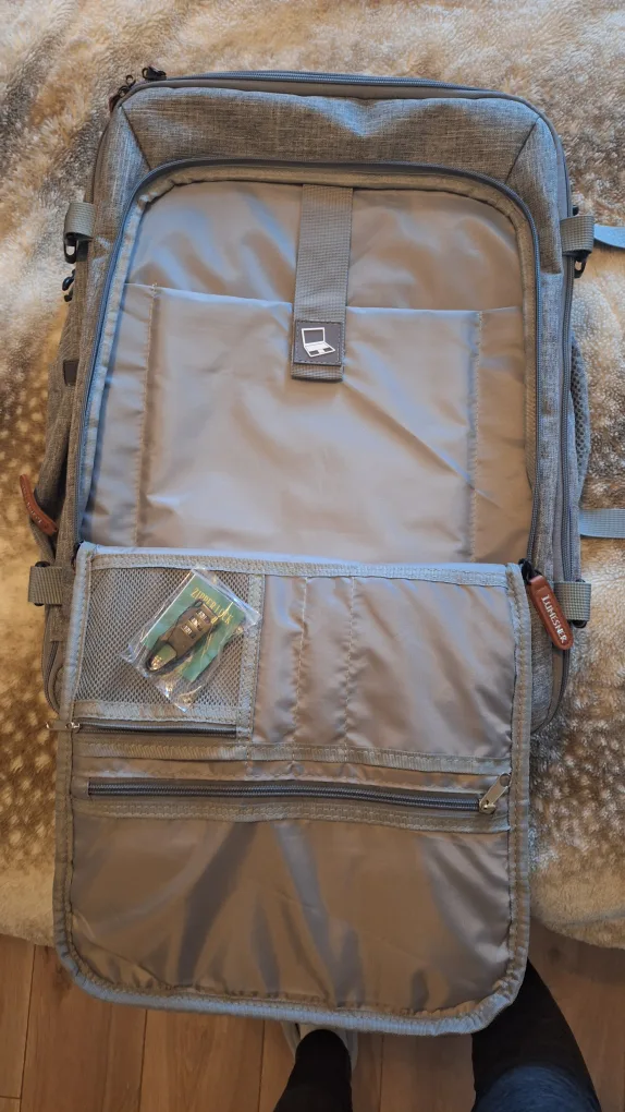 Backpack expandable and perfect fit for carry-on on flight. image indicator(2)