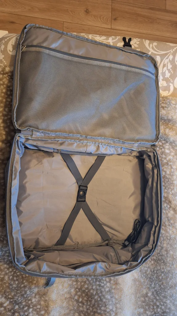 Backpack expandable and perfect fit for carry-on on flight. image indicator(3)