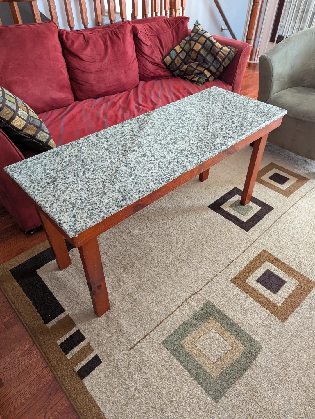 Granite Top Coffee Table 48"x18" thumbnail