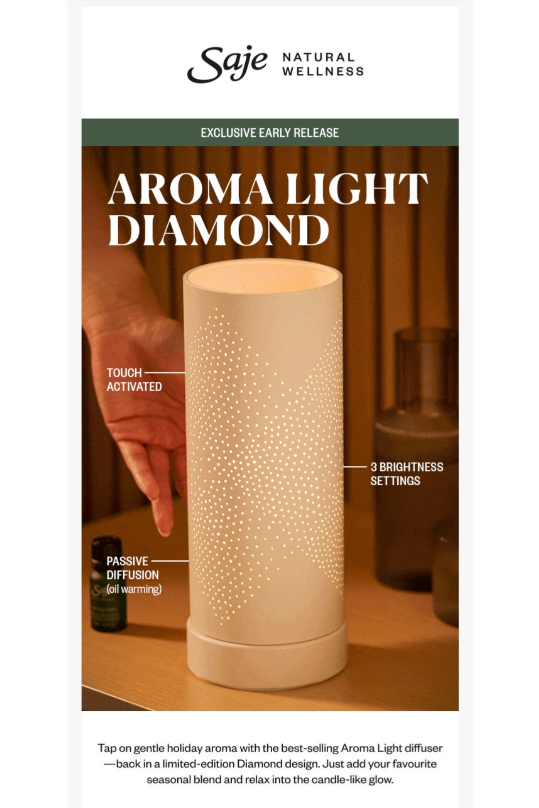 Saje Aroma Light Diamond Diffuser - New in Box - photo 3