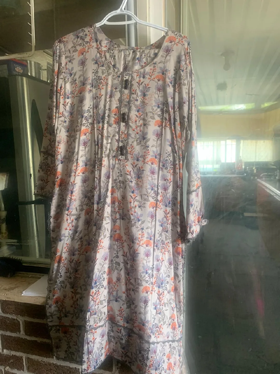 Floral Print 2 Piece Kurti and Bottom Dress, Size S-XL image indicator(4)