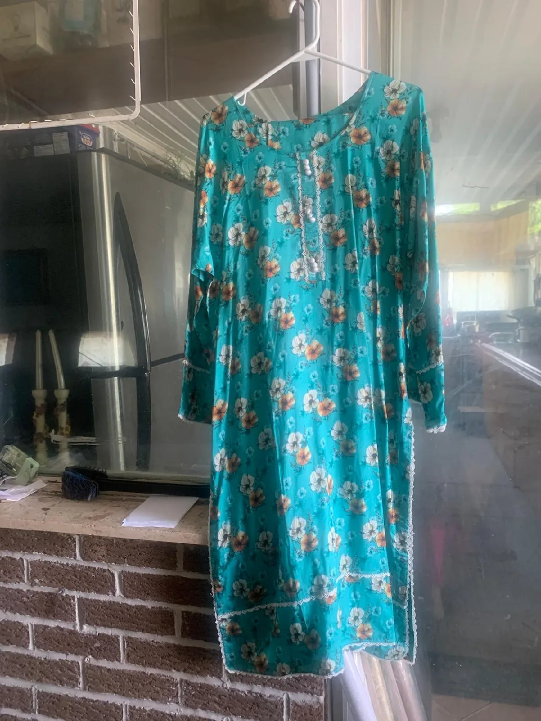 Floral Print 2 Piece Kurti and Bottom Dress, Size S-XL image indicator(5)