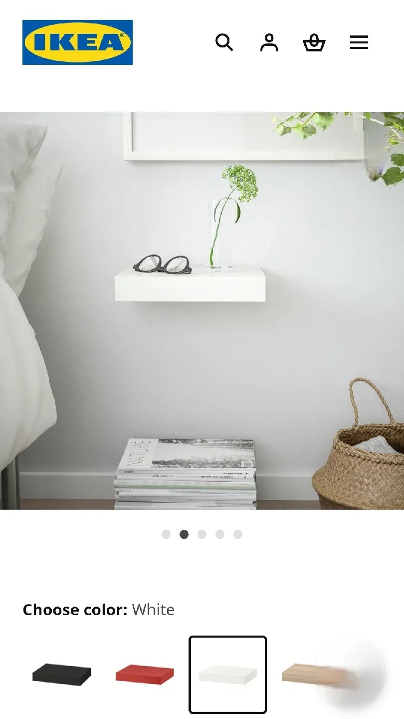 2 IKEA Lack Wall Shelves - White - 30x26cm image indicator(2)