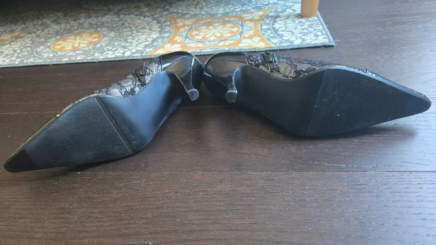 Lacey Black Lace Heeled Booties - Size 8 image indicator(3)