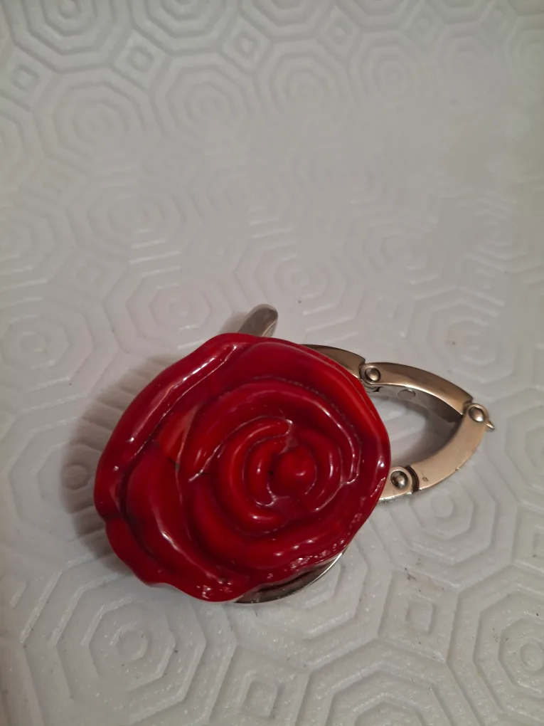 Murano Glass Red Rose Purse Hook image indicator(3)