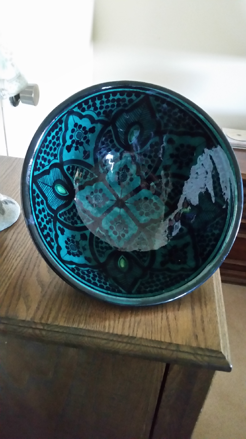 Decorative Teal Ceramic Bowl