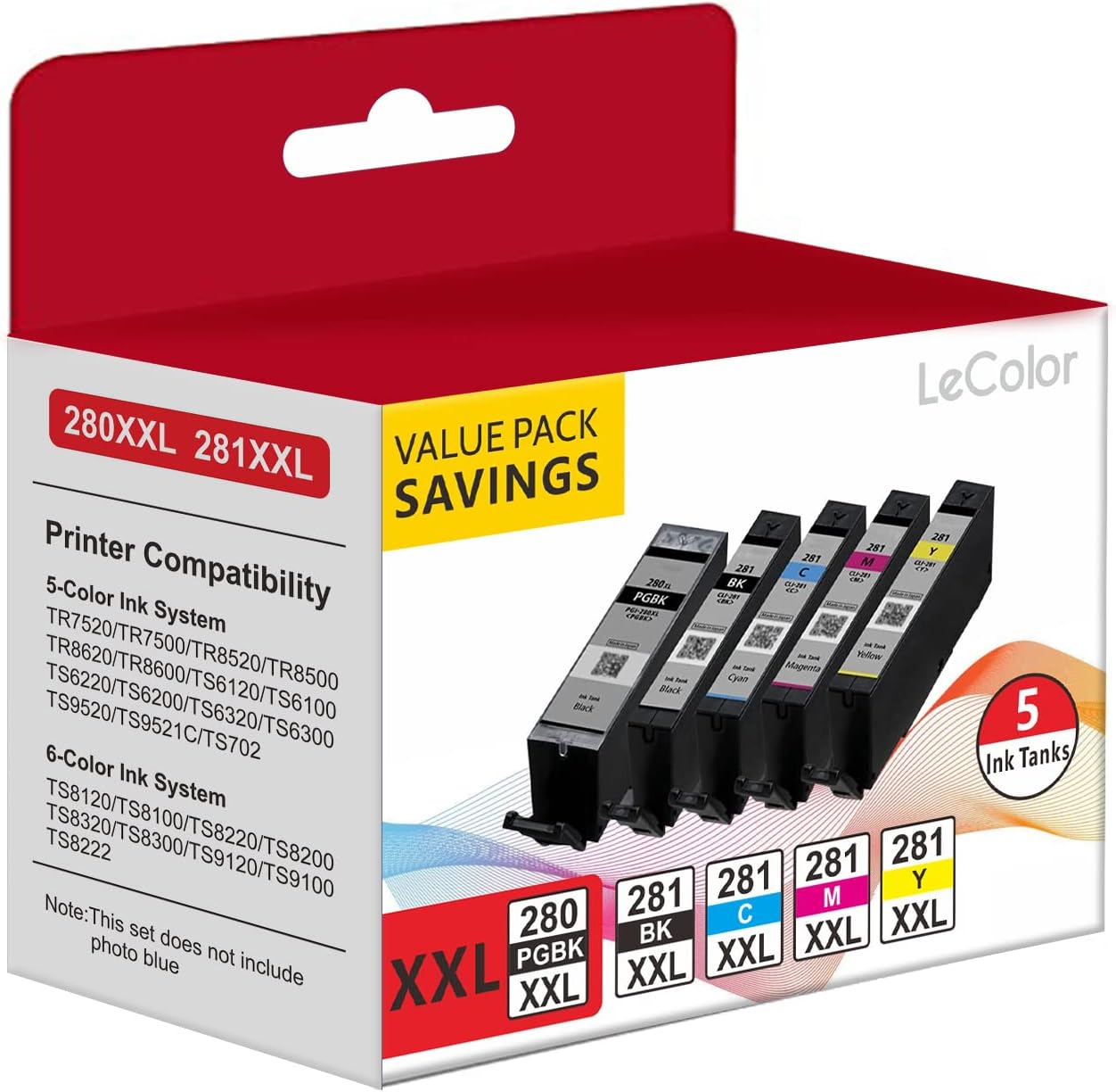 PGI-280XXL CLI-281XXL 280 281 Compatible Ink Cartridge Work - photo 2