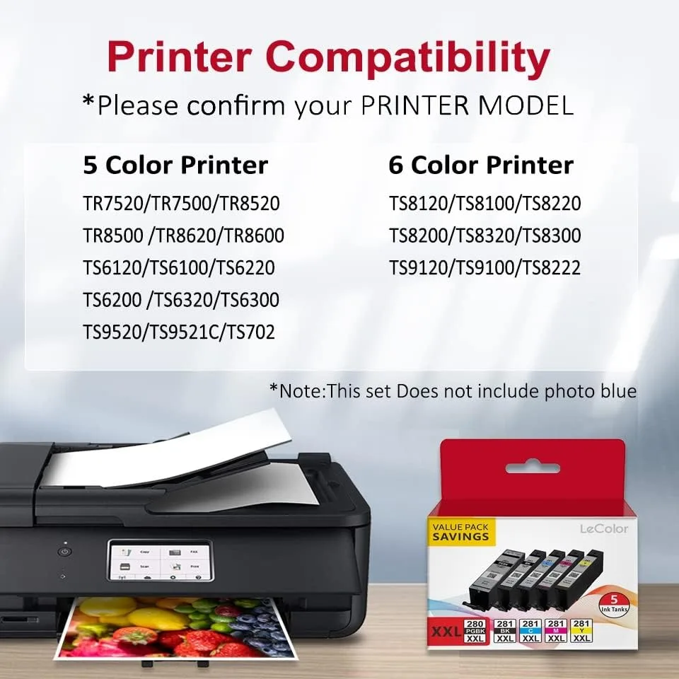 PGI-280XXL CLI-281XXL 280 281 Compatible Ink Cartridge Work image indicator(3)