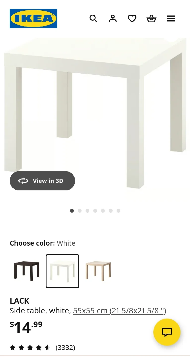 IKEA Lack White Side Table - 55x55 cm thumbnail