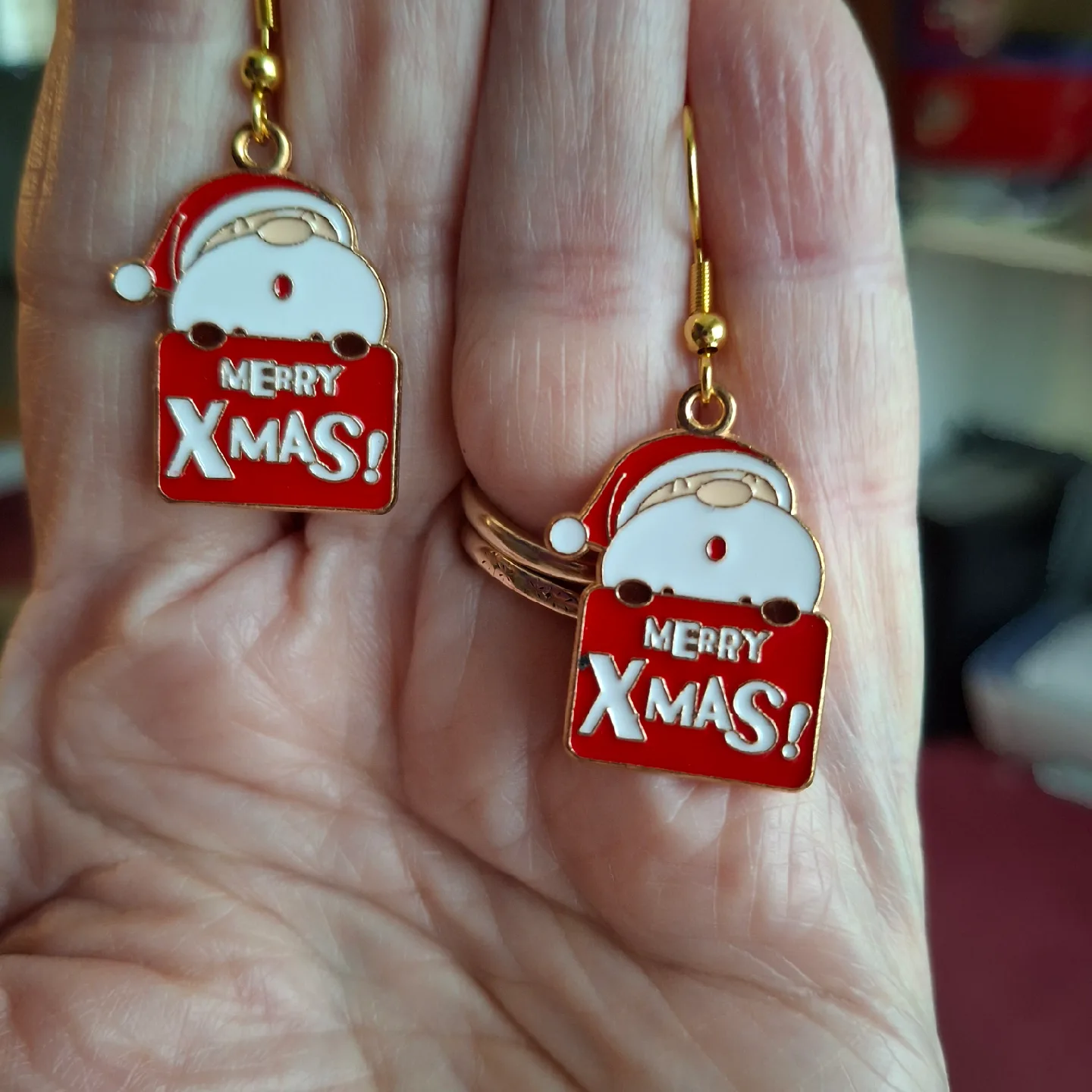 Merry Xmas Santa Earrings image indicator(2)