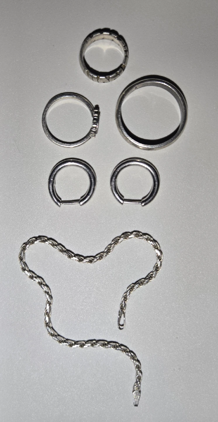 Silver Rings and Bracelet Set