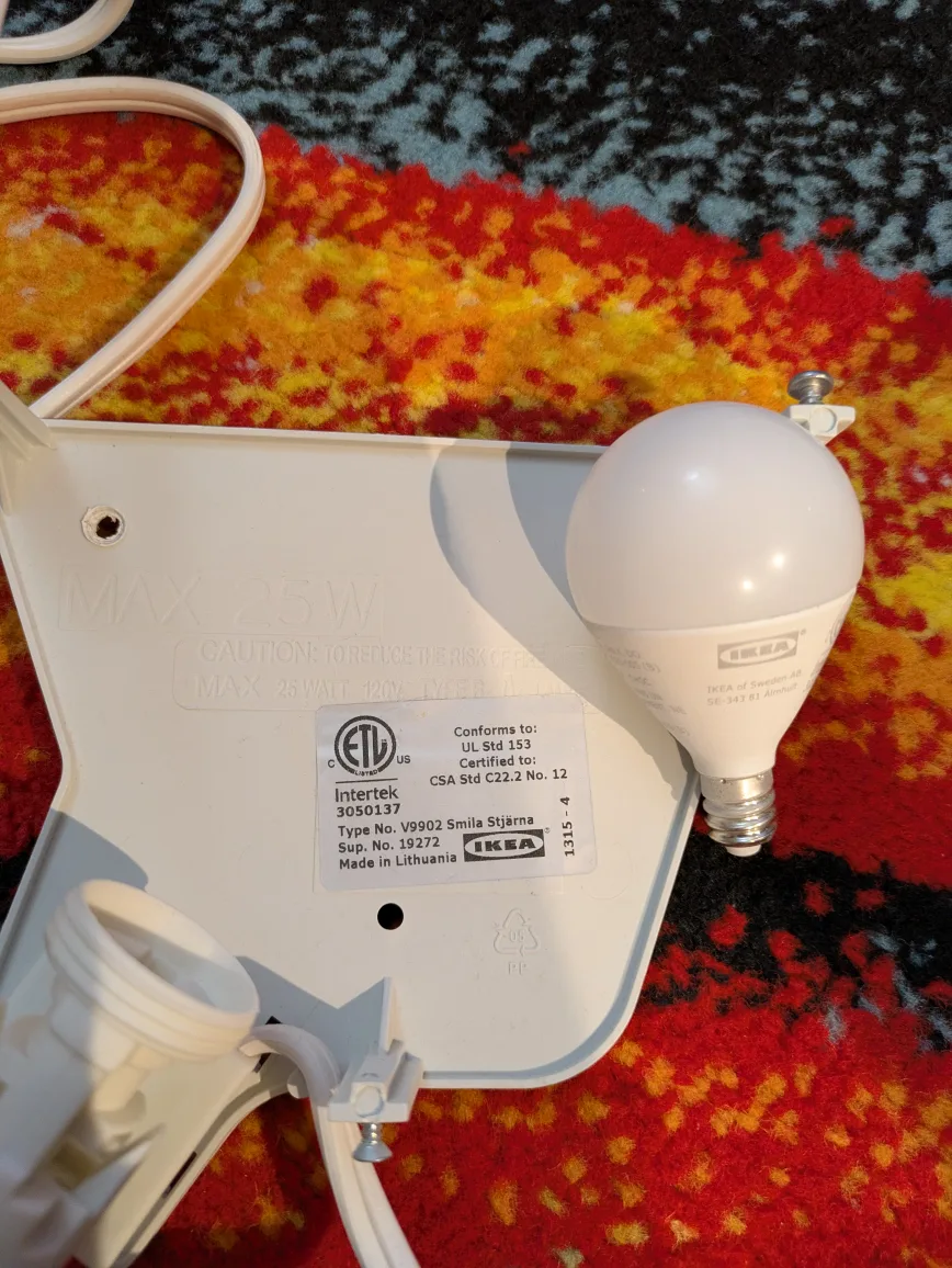 IKEA Smila Stjärna Wall Lamp with original LED  bulb image indicator(3)