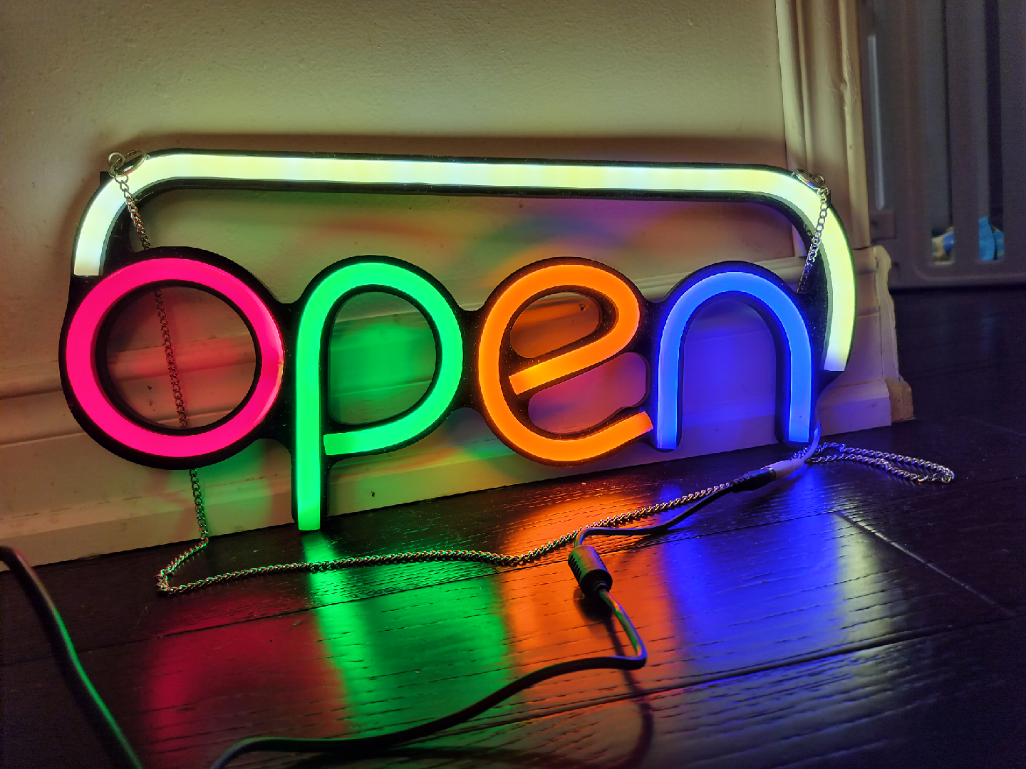 Open Neon Sign - Multicoloured