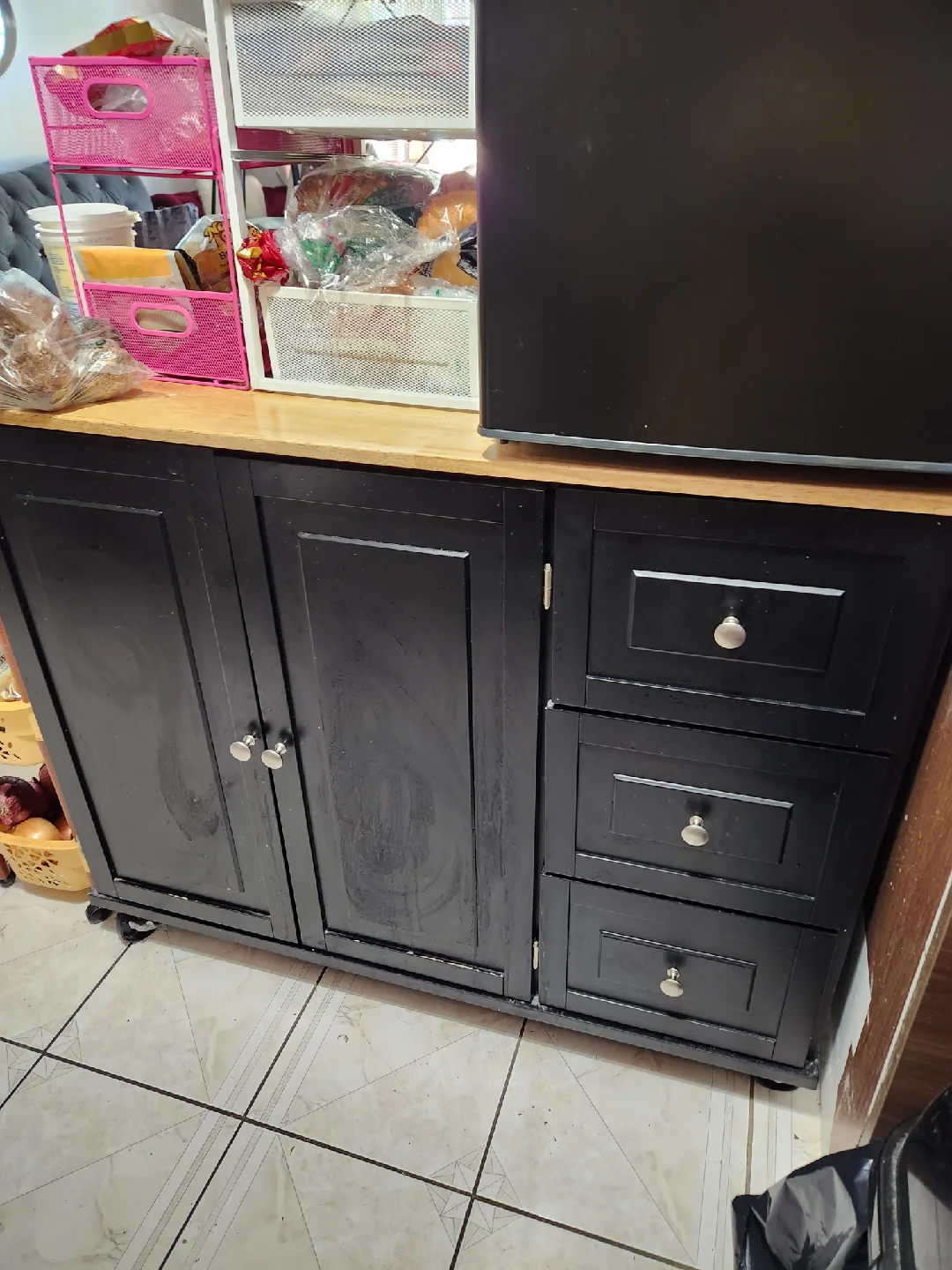 Black Cabinet with Drawers thumbnail