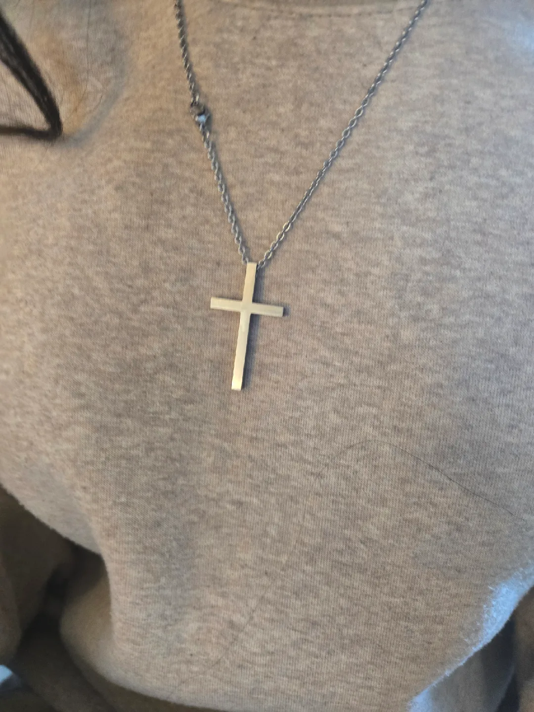 Silver Cross Pendant Necklace 🧡 thumbnail