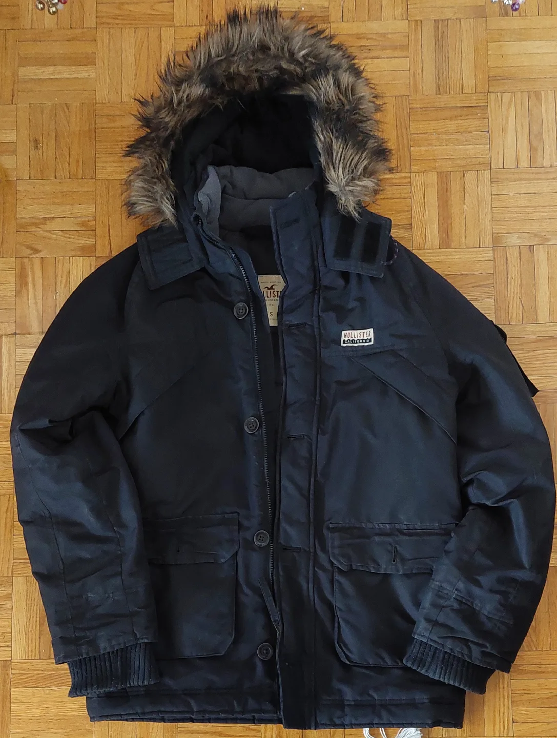 Hollister Black Winter Parka - Size S image indicator(2)