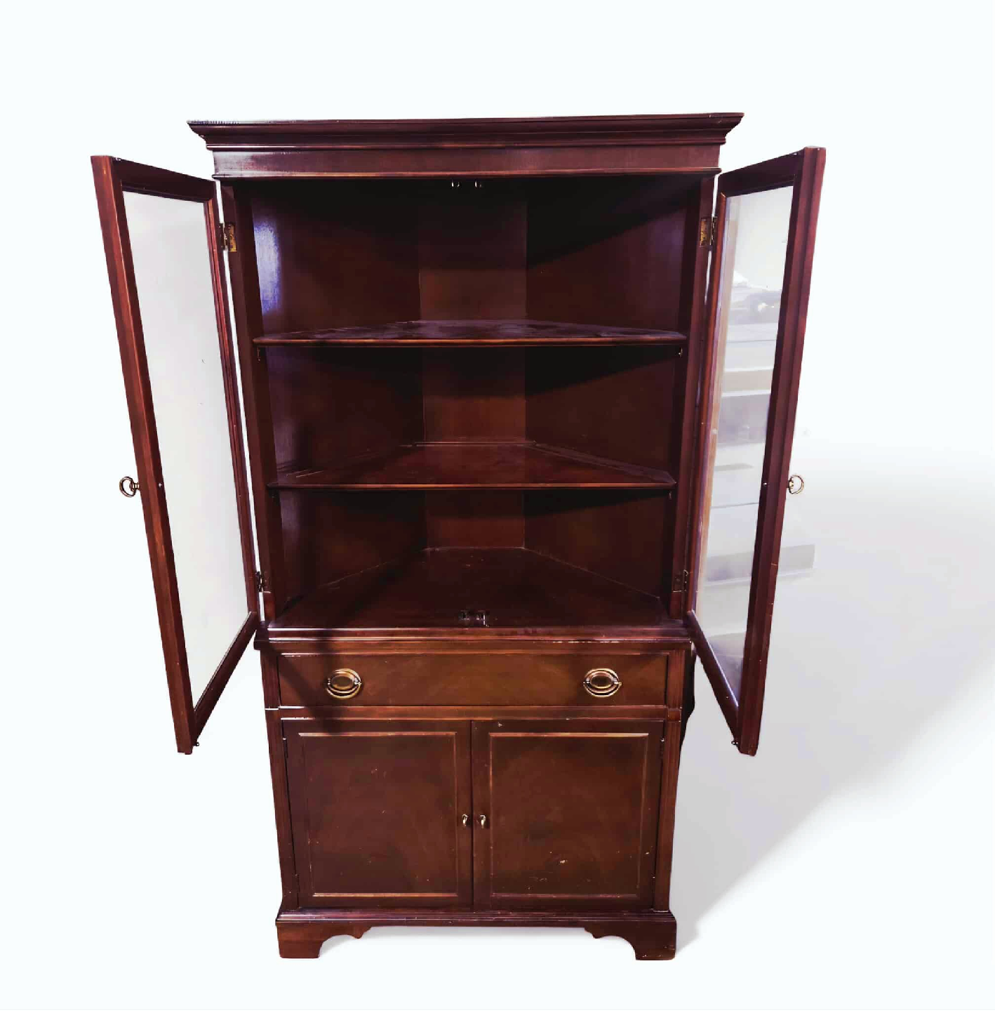 Vitnage Solid Walnut Corner Wall Unit Cabinet With Storage - photo 2